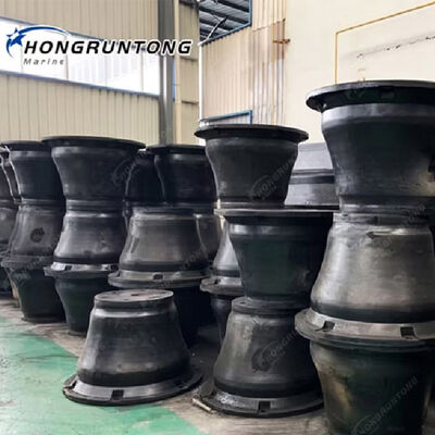 Fenders in gomma a cono con elevato assorbimento energetico, prestazioni angolari stabili e forza uniformemente distribuita per le banchine marine