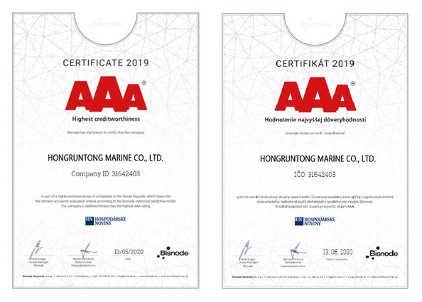 La CINA Hongruntong Marine Co., Ltd. Certificazioni